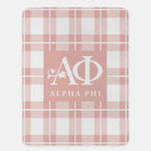 Alpha Phi XL 60x80 Plaid Sherpa Blanket Blush Throw Blankets