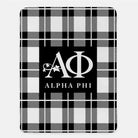 Alpha Phi XL 60x80 Plaid Sherpa Blanket Black Throw Blankets