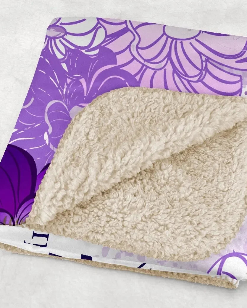 Alpha Delta Pi XL 60x80 Sherpa Throw Blanket - Violets Throw Blankets