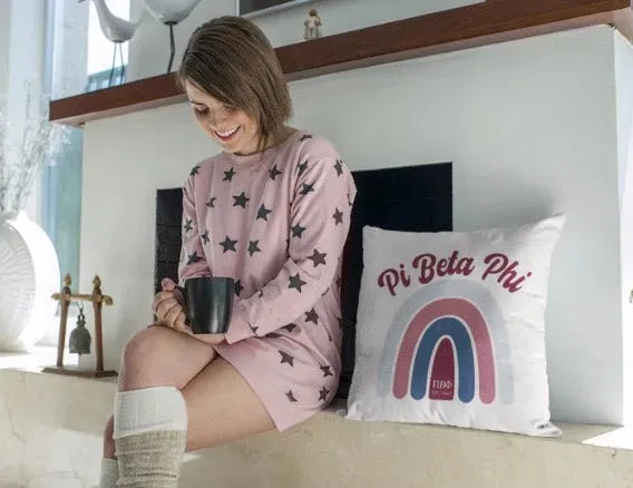 Pi Beta Phi 18" Throw Pillow Cover - Rainbow Pillow Covers