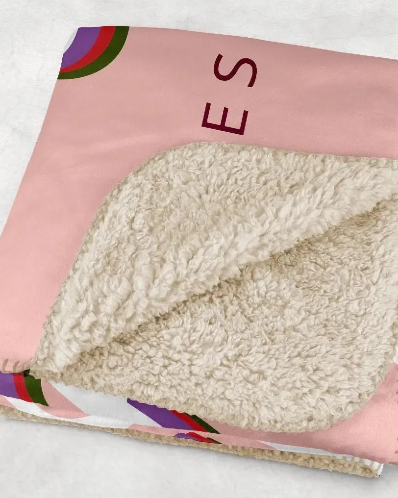 Alpha Chi XL 60x80 Retro Sherpa Throw Blanket Throw Blankets