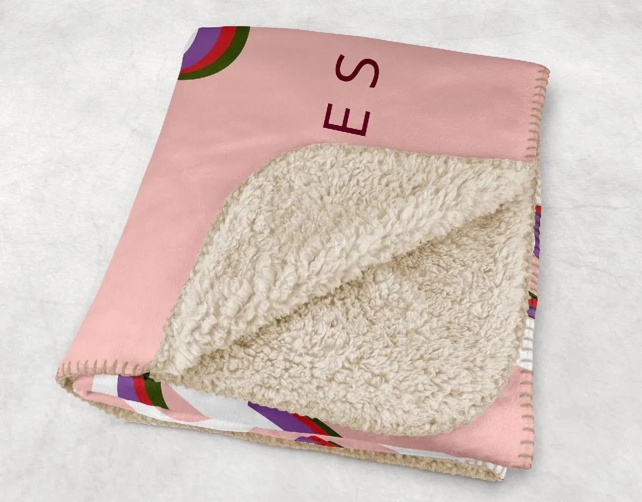 Alpha Chi XL 60x80 Retro Sherpa Throw Blanket Throw Blankets