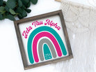 Zeta Tau Alpha 12x12 Wood Framed Sign - Rainbow Wall Art & Signs