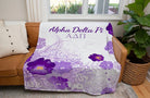Alpha Delta Pi XL 60x80 Sherpa Throw Blanket - Violets Throw Blankets