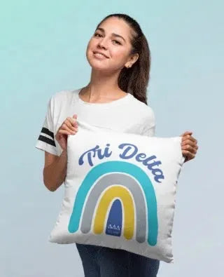Tri Delta 18" Throw Pillow Cover - Rainbow Pillow Covers
