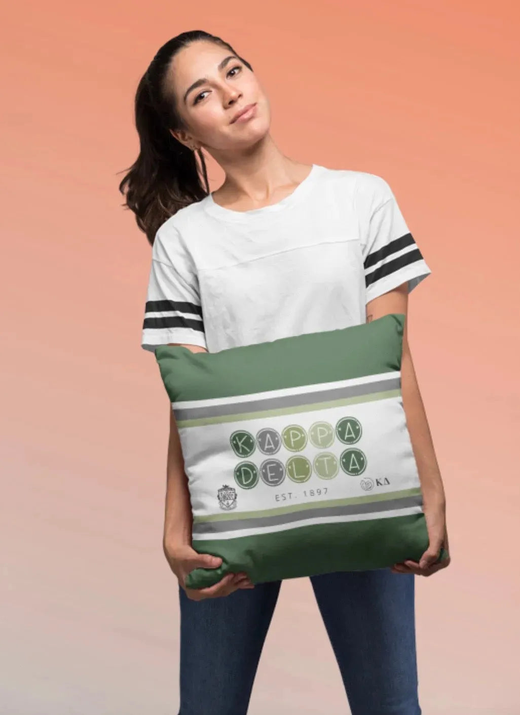 Kappa Delta 18" Throw Pillow Cover - Olive Dots Pillow Covers