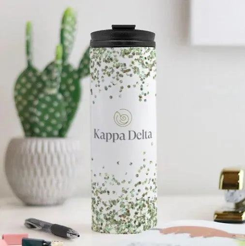 Kappa Delta Thermal Tumbler 16 oz.- Glitter Drinkware