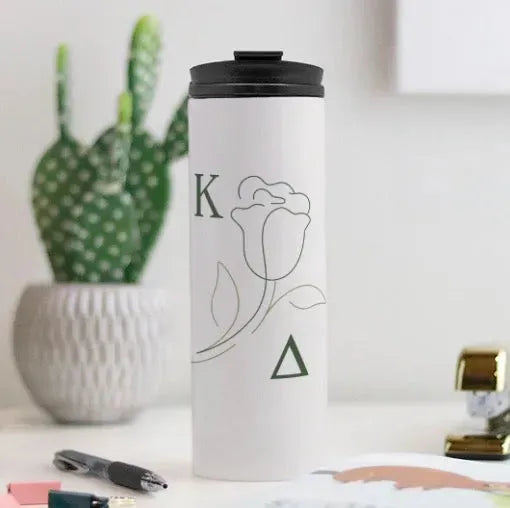 Kappa Delta Thermal Tumbler 16 oz. - Rose Icon Drinkware