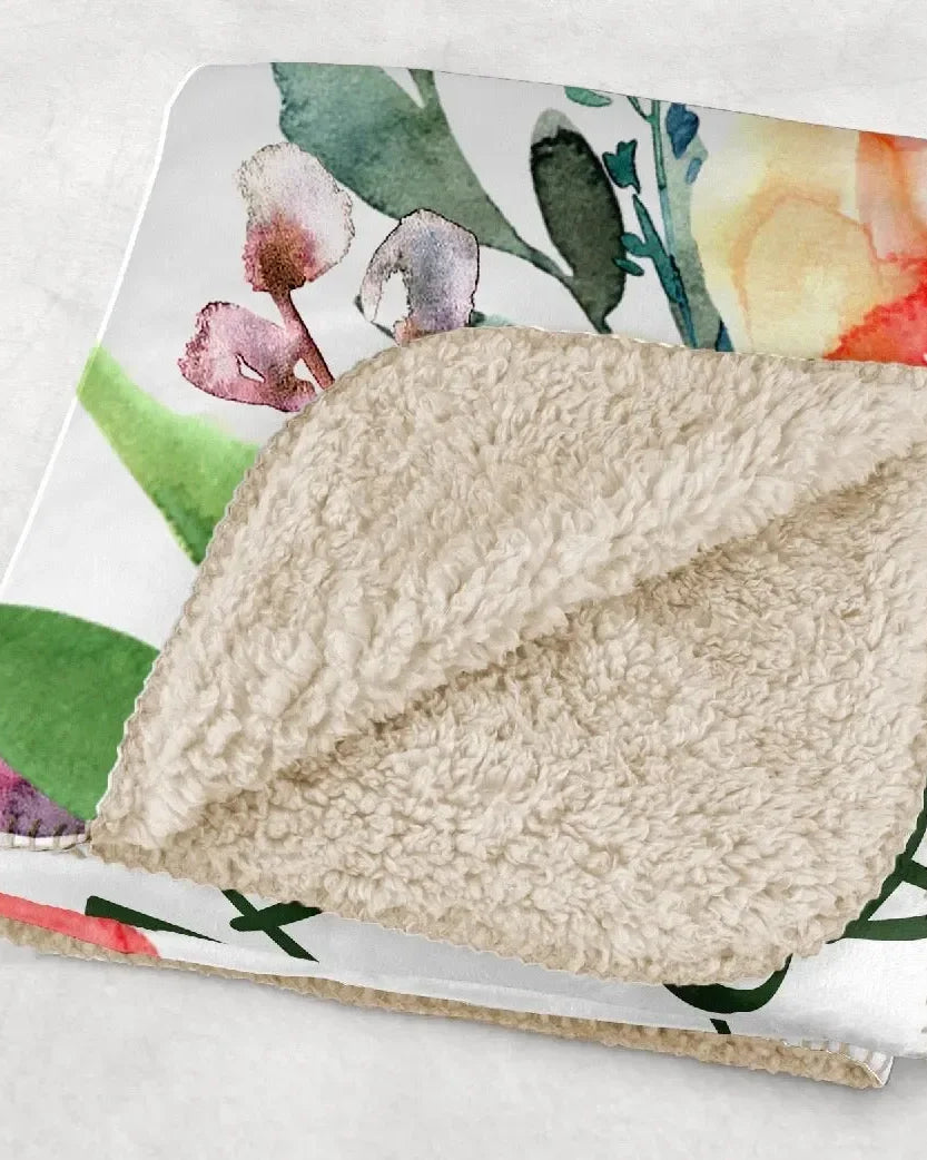 Kappa Delta XL 60x80 Sherpa Throw Floral Blanket Throw Blankets