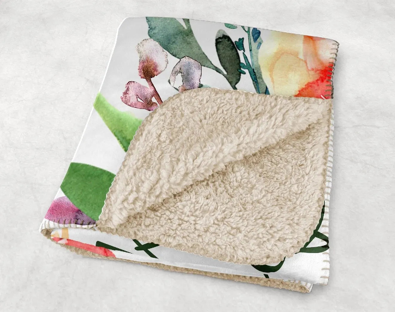 Kappa Delta XL 60x80 Sherpa Throw Floral Blanket Throw Blankets