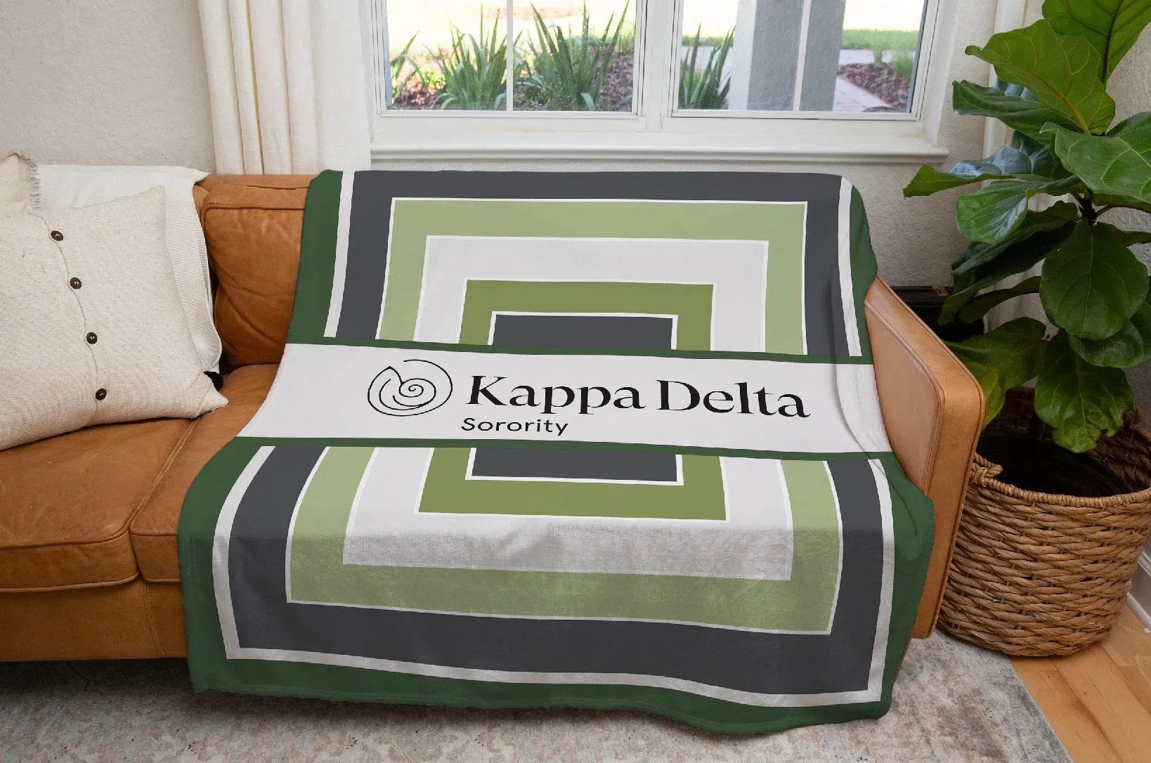 Kappa Delta XL 60x80 Sherpa Throw Blanket - Geo Throw Blankets