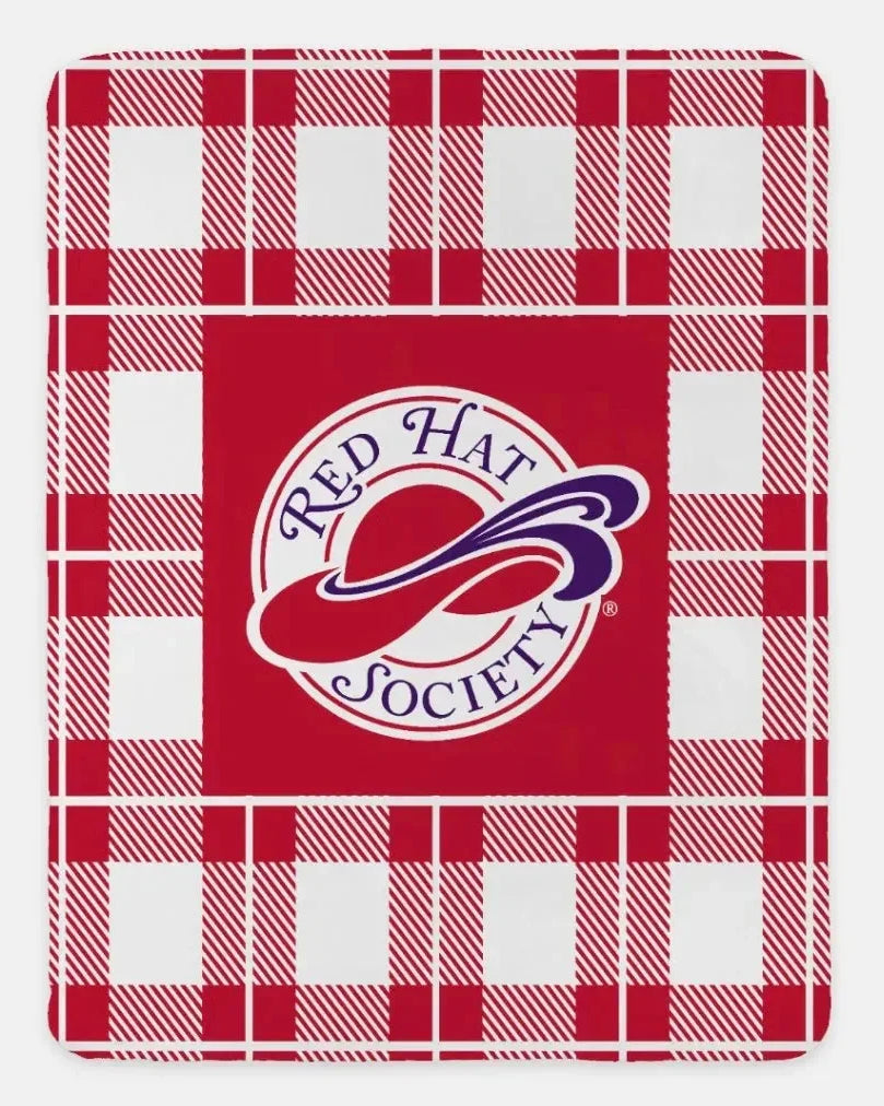 Red Hat Society Blanket - Plaid Red Throw Blankets