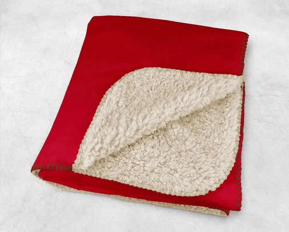 Red Hat Society Sherpa Blanket - Large Logo Throw Blankets