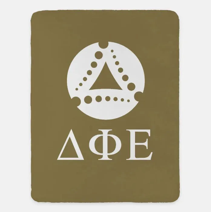 Delta Phi Epsilon Sherpa Blanket XL 60x80 Throw Blanket Gold Throw Blankets