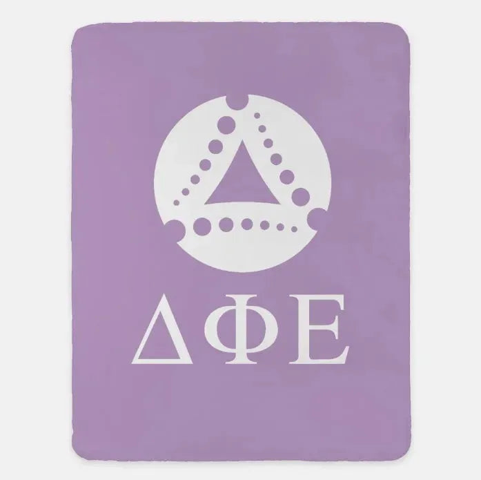 Delta Phi Epsilon Sherpa Blanket XL 60x80 Throw Blanket Light Purple Throw Blankets