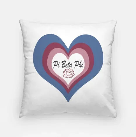 Pi Beta Phi 18" Throw Pillow Cover - Heart Pillow Covers