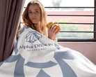 Alpha Delta Pi XL 60x80 Sherpa Throw Blanket - Horizon Tribal Throw Blankets