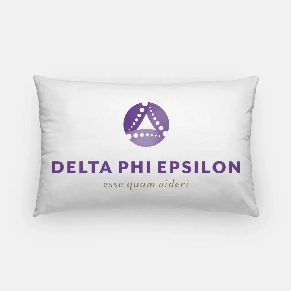 Delta Phi Epsilon Traditional Lumbar Pillow Cover White Purple Pillow Covers