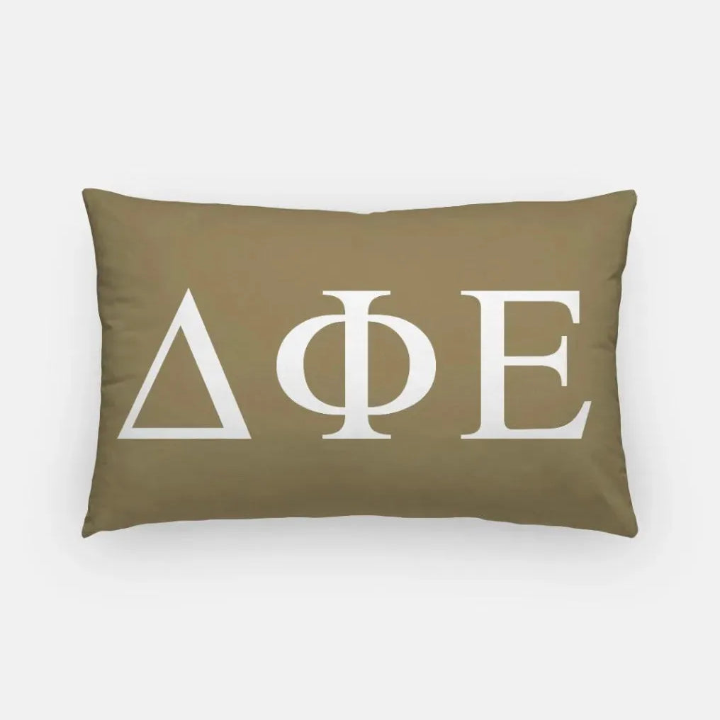 Delta Phi Epsilon Lumbar Pillow Cover - Greek Letters Gold Pillow Covers