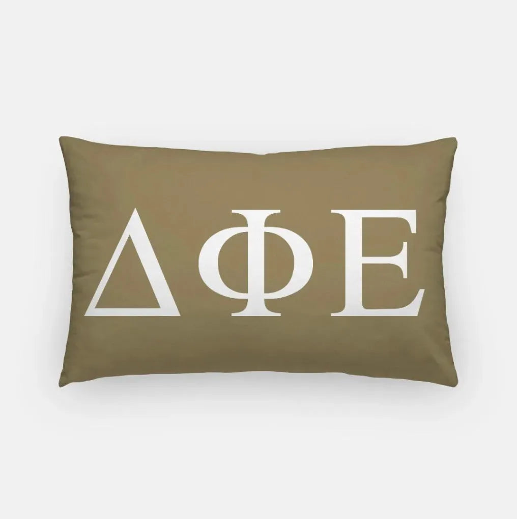 Delta Phi Epsilon Lumbar Pillow Cover - Greek Letters Gold Pillow Covers