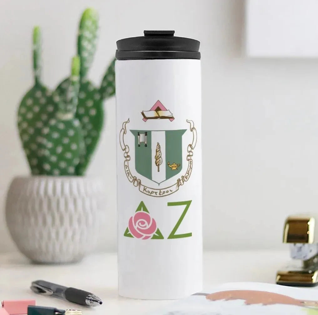 Delta Zeta Traditional Thermal Tumbler -Crest 16 oz. Drinkware