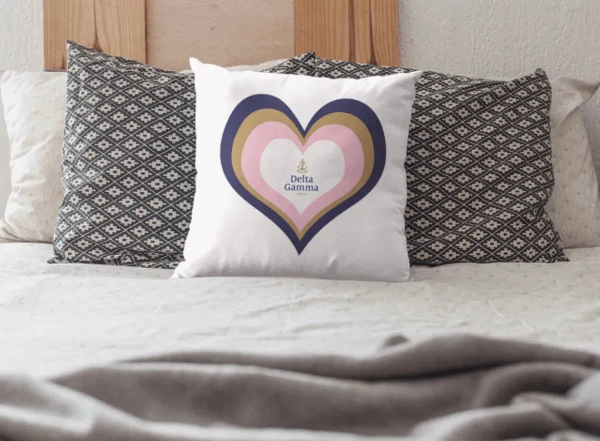 Delta Gamma 18" Heart Throw Pillow Cover Pillow Covers