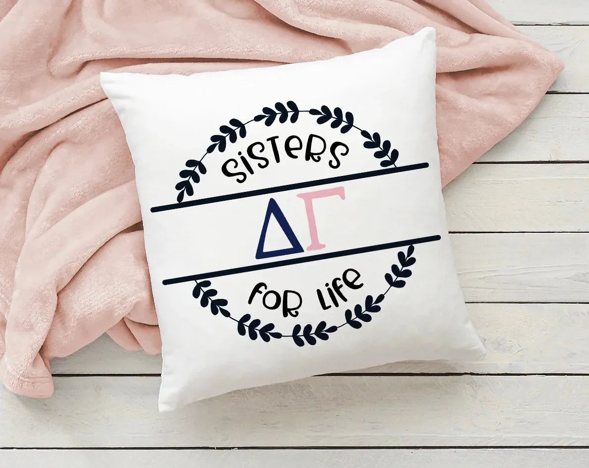 Delta Gamma 18" Throw Pillow Cover - Sisters for Life Pillow Covers