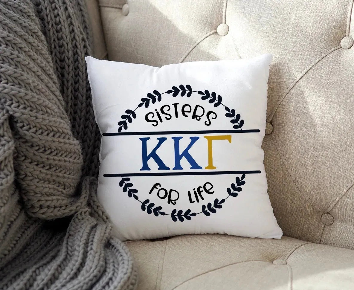 Kappa Kappa Gamma 18" Throw Pillow Cover - Sisters for Life Pillow Covers