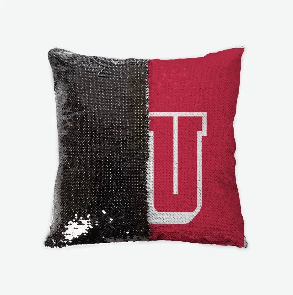 Belmont University Sequin Pillow Cover - BU Red Black Pillow Covers