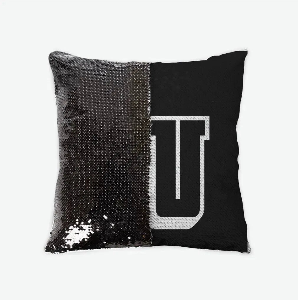 Belmont University Sequin Pillow Cover - BU Black Black Pillow Covers