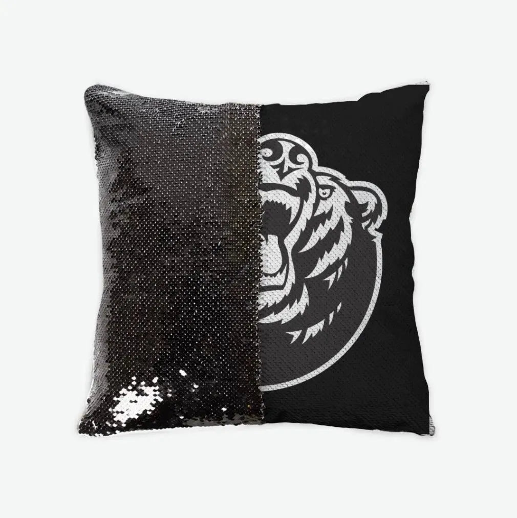 Belmont University Sequin Pillow Cover - Bruin Black Black Pillow Covers