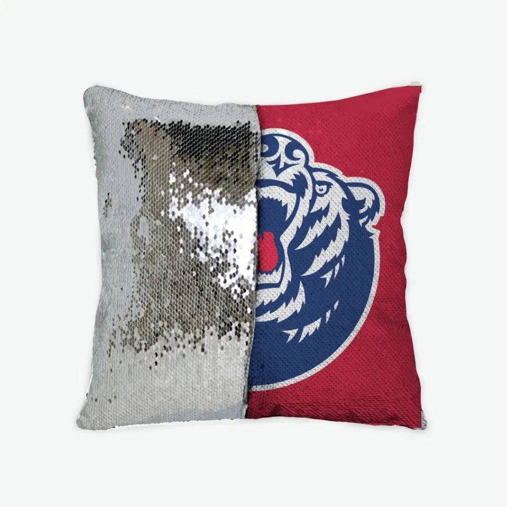 Belmont University Sequin Pillow Cover - Bruin Red Blue Silver Pillow Covers