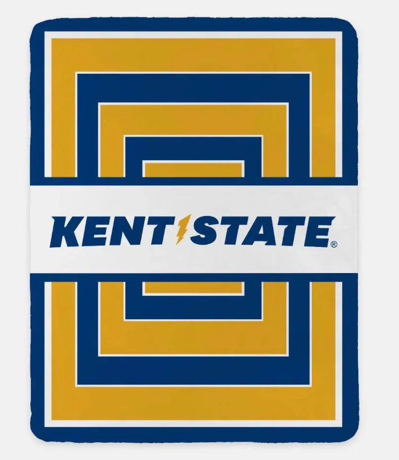 Kent State University XL 60x80 Sherpa Blanket - Geo Throw Blankets