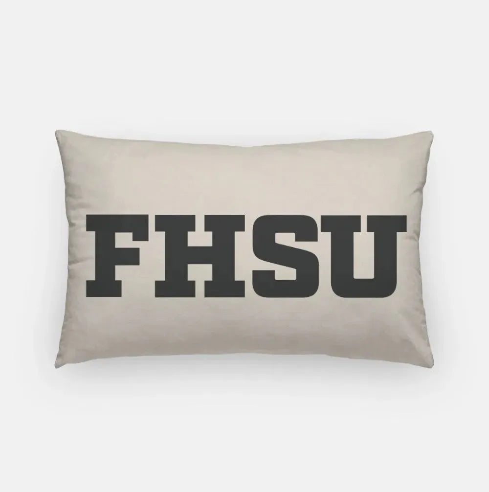 FHSU Lumbar Throw Pillow Cover Khaki Black Pillow Covers