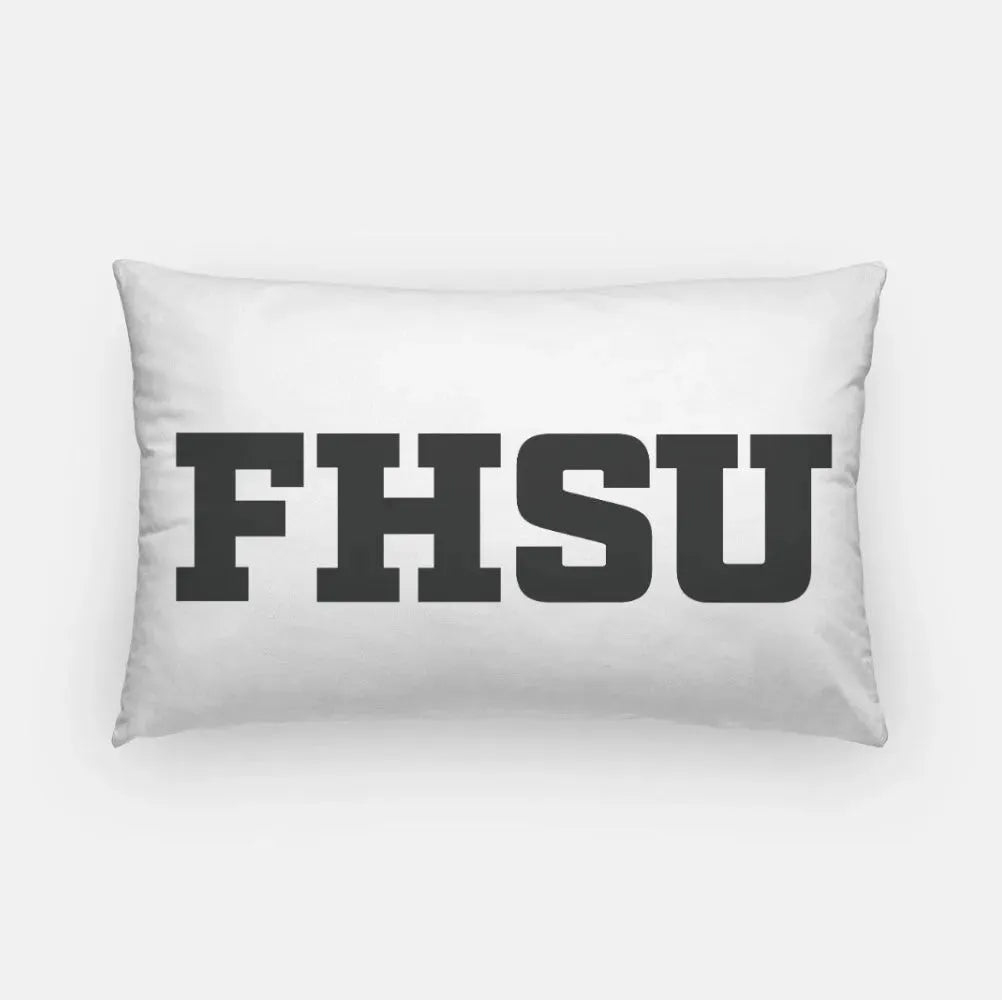 FHSU Lumbar Throw Pillow Cover White Black Pillow Covers