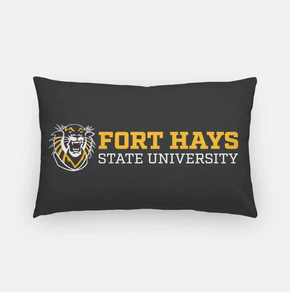 Fort Hays State University Lumbar Throw Pillow Cover Black Pillow Covers