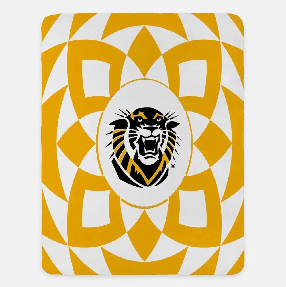 Fort Hays State University XL 60x80 Sherpa Throw Blanket - Tribal Gold Throw Blankets