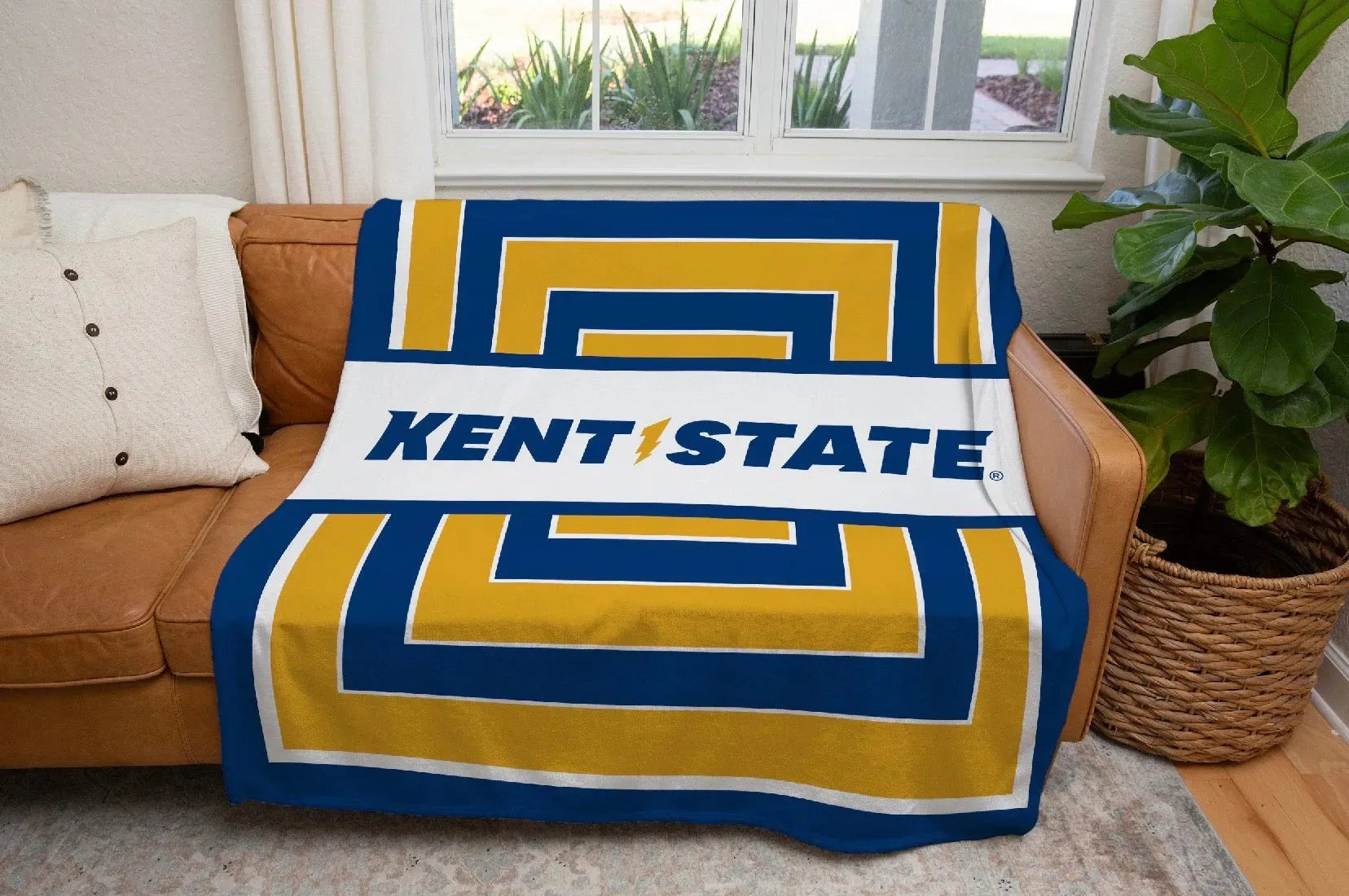Kent State University XL 60x80 Sherpa Blanket - Geo Throw Blankets