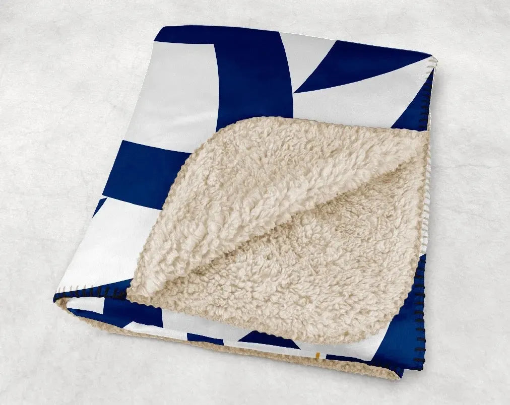 Kent State 60x80 XL Sherpa Throw Blanket - Blue Tribal Throw Blankets