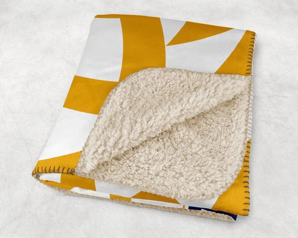 Kent State University XL 60x80 Sherpa Blanket - Gold Tribal Throw Blankets