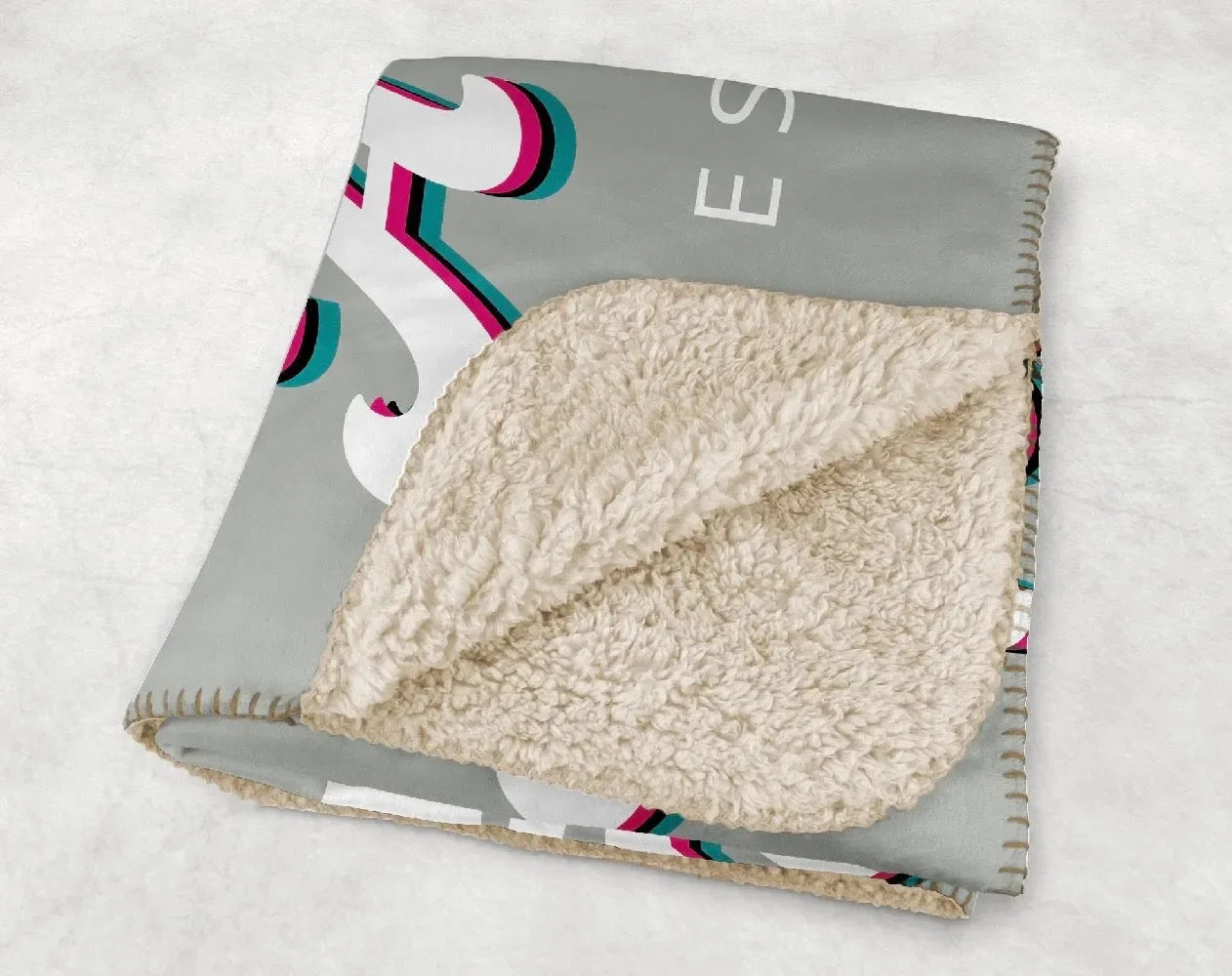 Zeta Tau Alpha Sherpa Blanket - Retro XL 60"x80" Throw Blankets