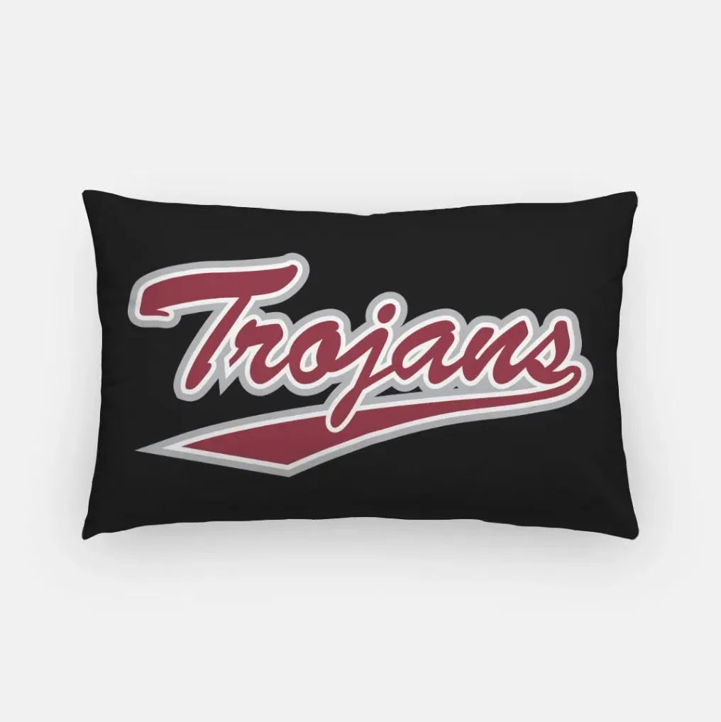 Troy Trojans Lumbar Pillow Cover Black Pillow Covers