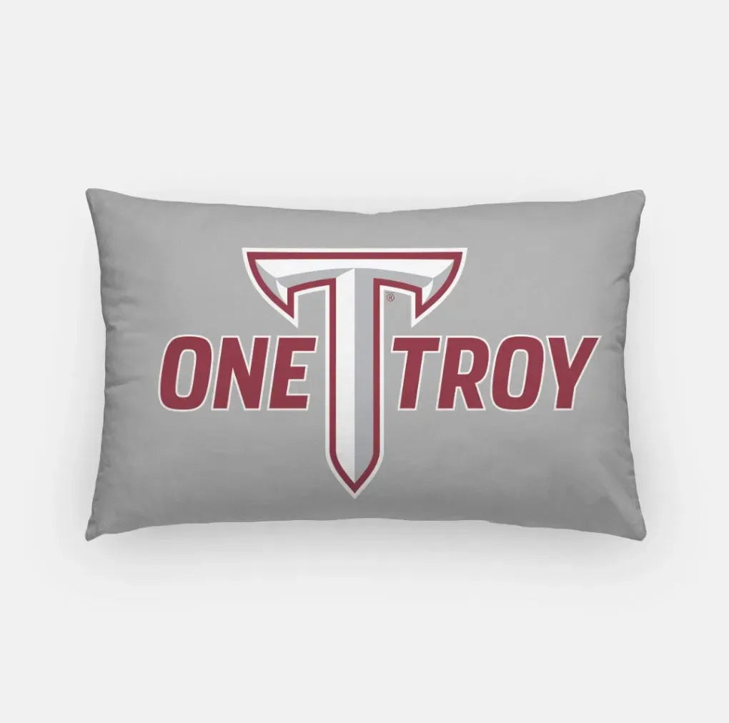 One Troy University Lumbar Pillow Cover Gray Pillow Covers