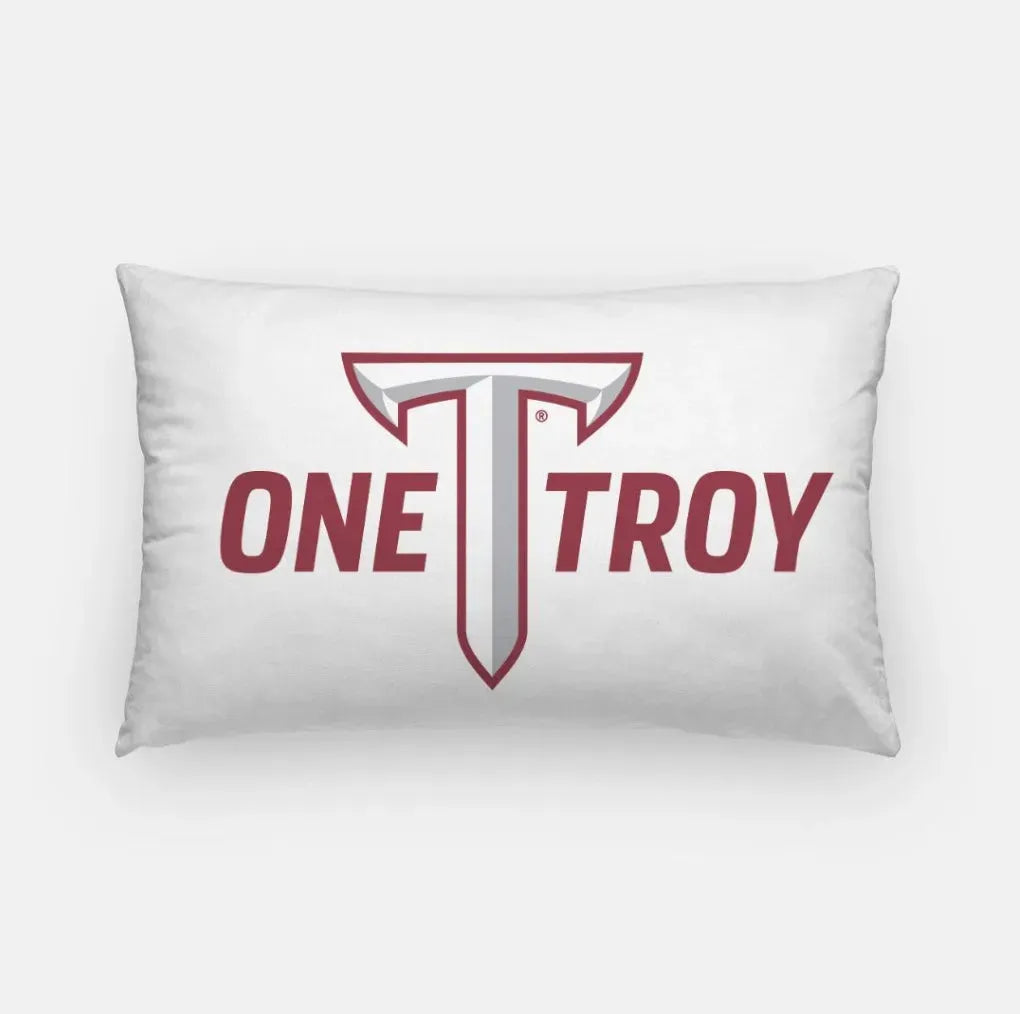 One Troy University Lumbar Pillow Cover White Pillow Covers