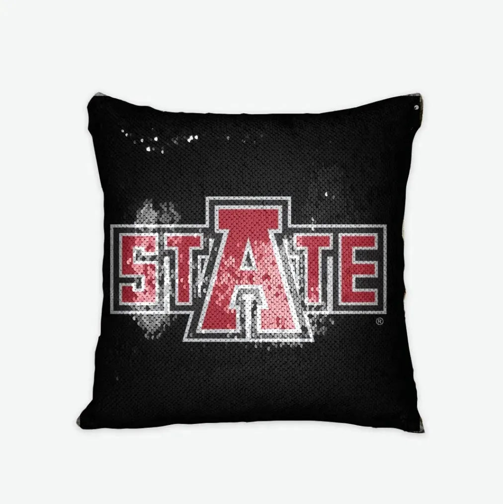 Arkansas State University Sequin Pillow Cover - STATE Pillow Covers