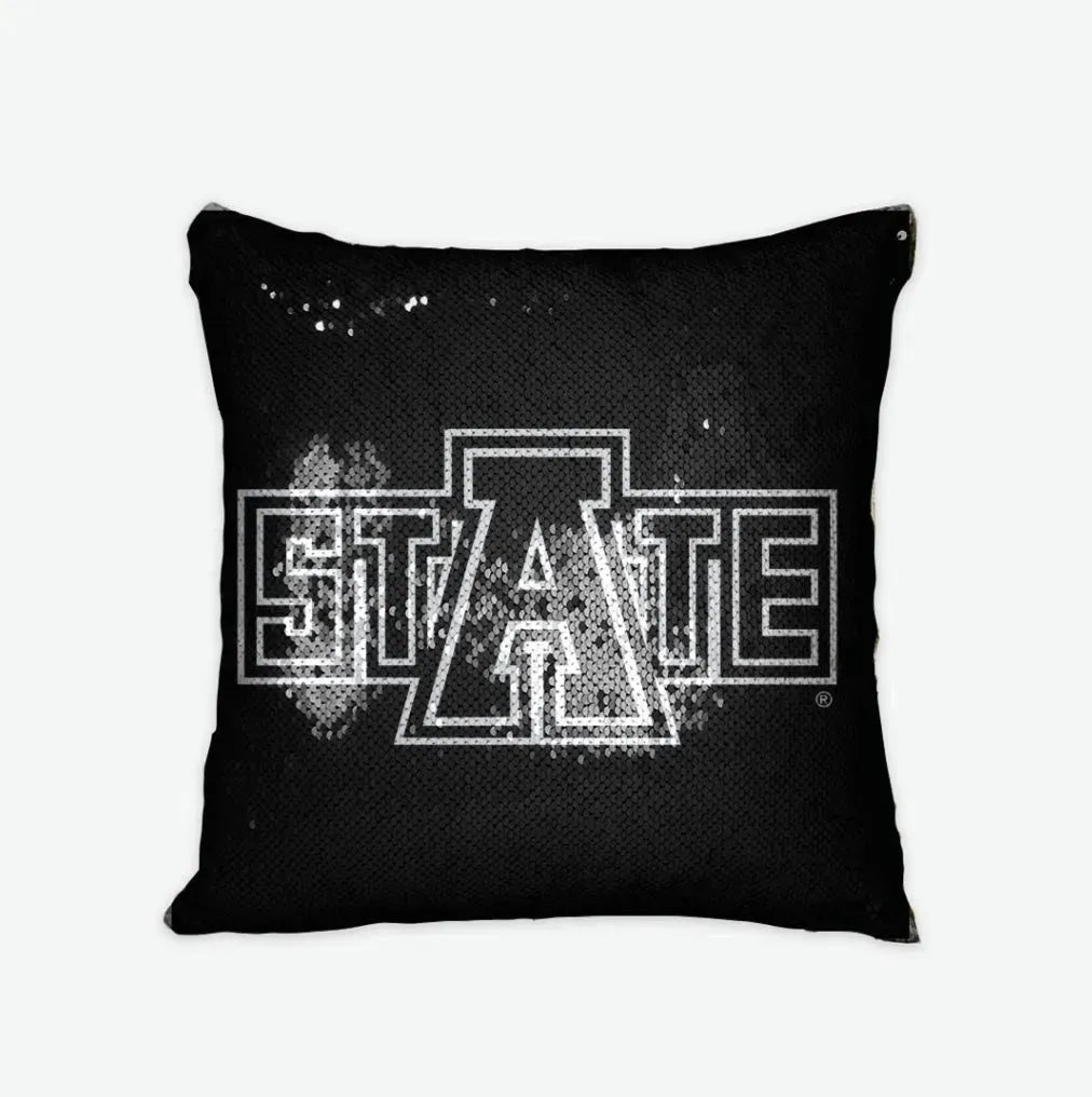 Arkansas State University Sequin Pillow Cover - STATE Pillow Covers