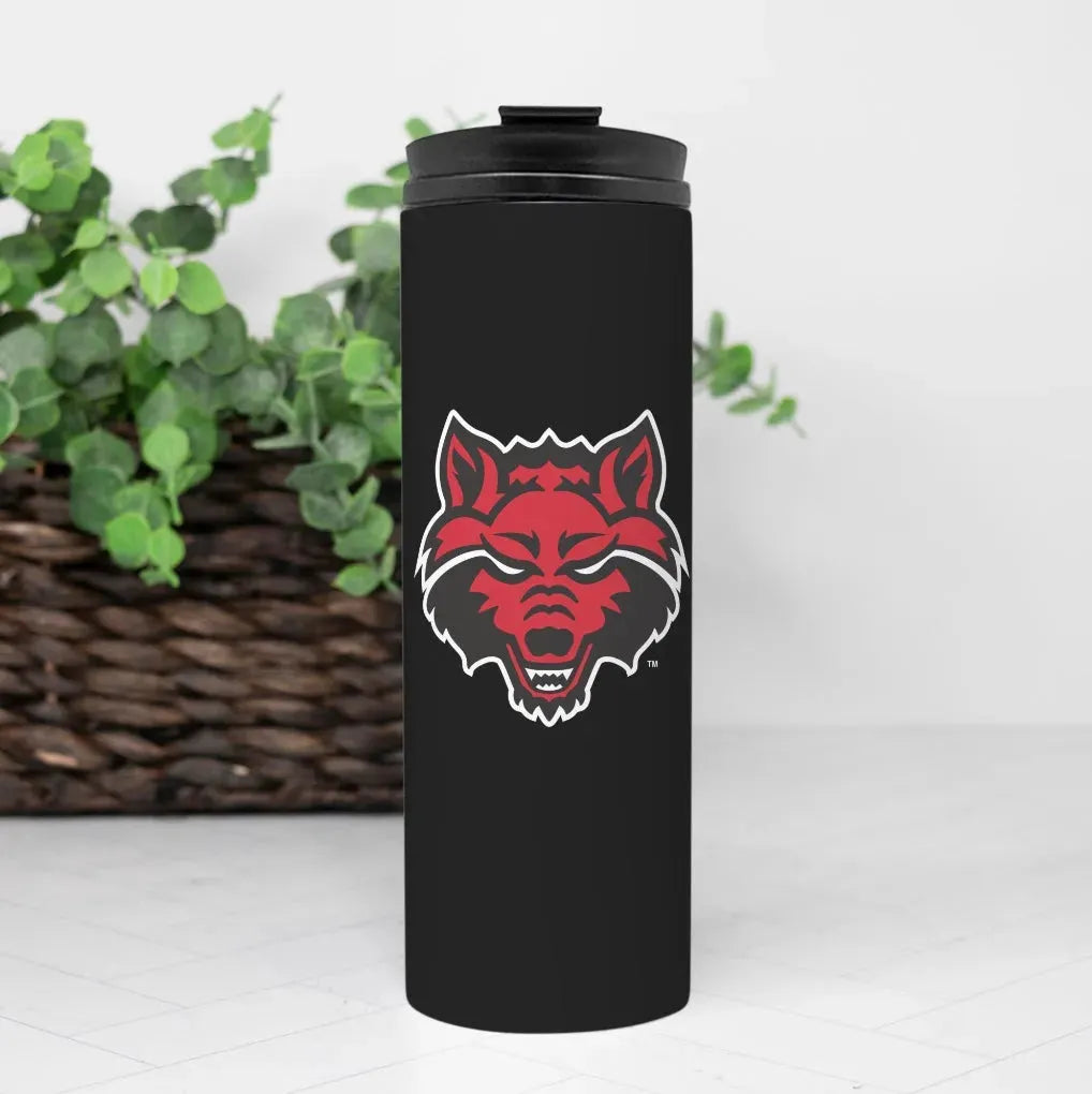 Arkansas State University Thermal Tumbler 16 oz. - Wolf Head Drinkware