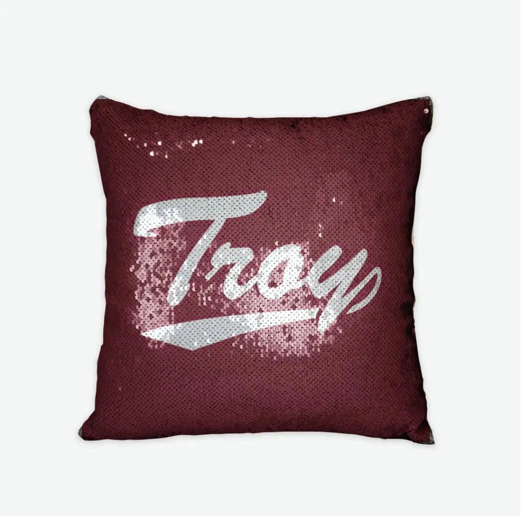 Troy University Sequin Pillow Cover Pillow Covers