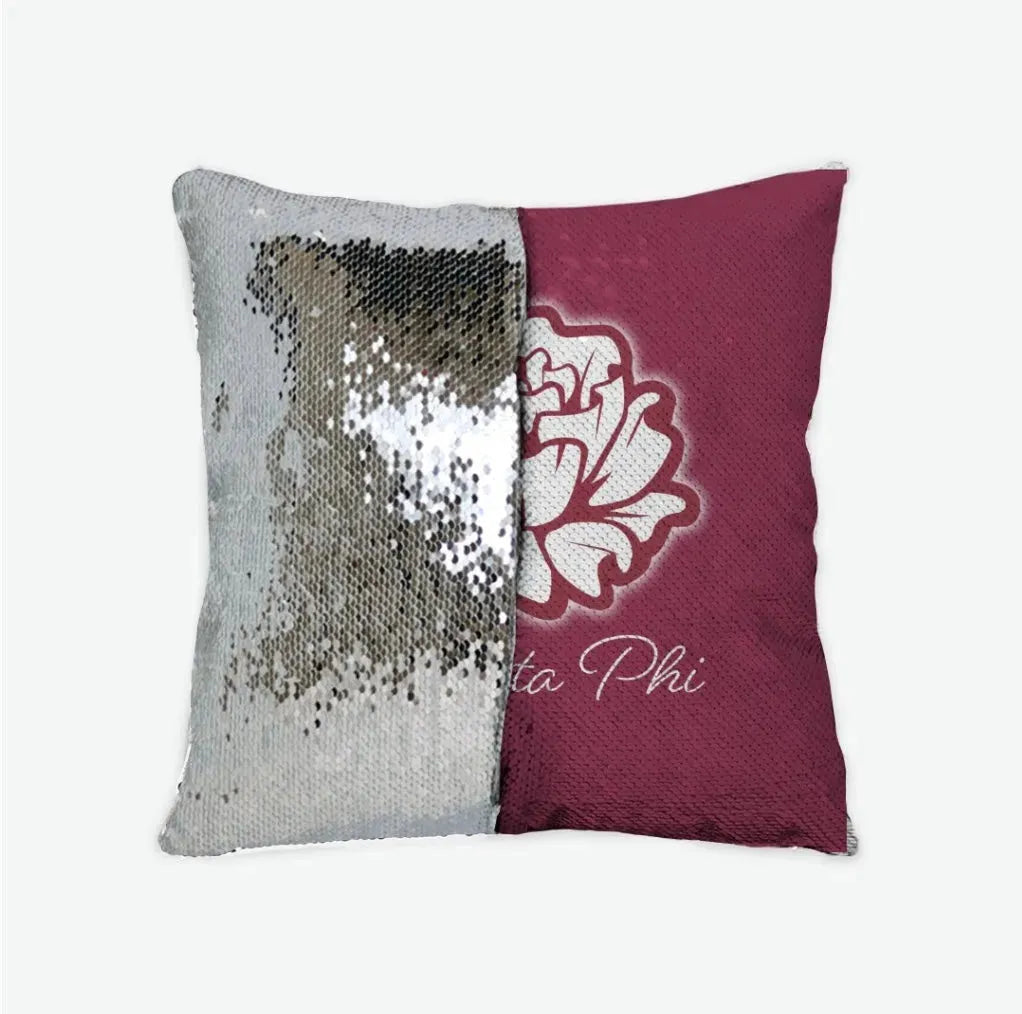 Pi Beta Phi Carnation Sequin Pillow Cover Pillow Covers