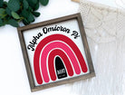 Alpha Omicron Pi 12x12 Rainbow Wood Framed Sign Wall Art & Signs
